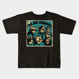 Feline Groove Cats Music Band Kids T-Shirt